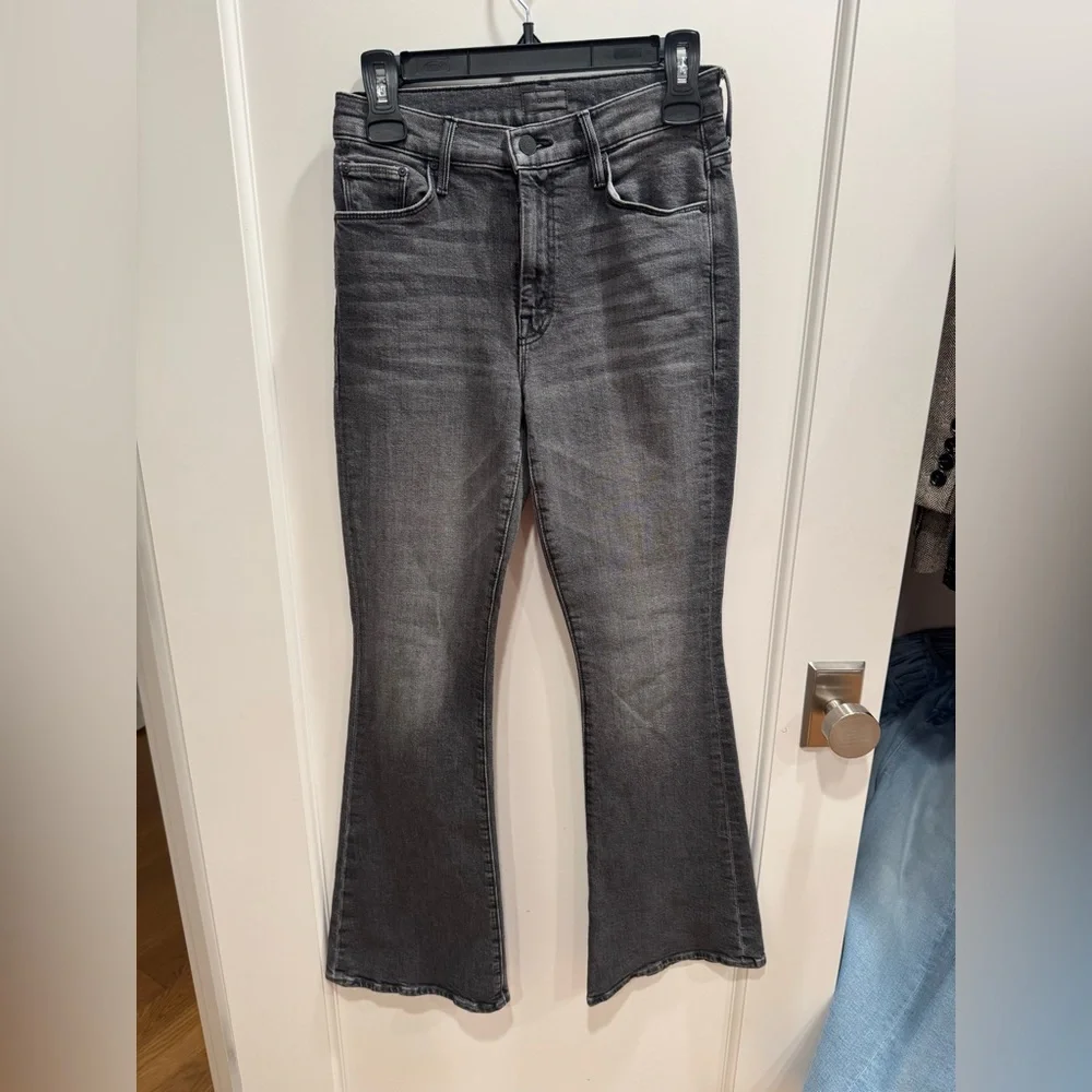 MOTHER Women's Charcoal Flare Jeans - Picture 6 of 7